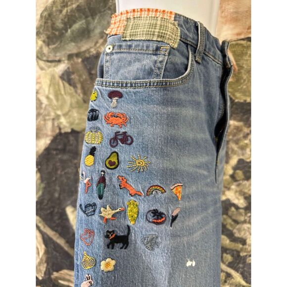 Anthropologie Blue Straight Leg Jeans with Embroidered Details
Size 28 Tall - Picture 11 of 15